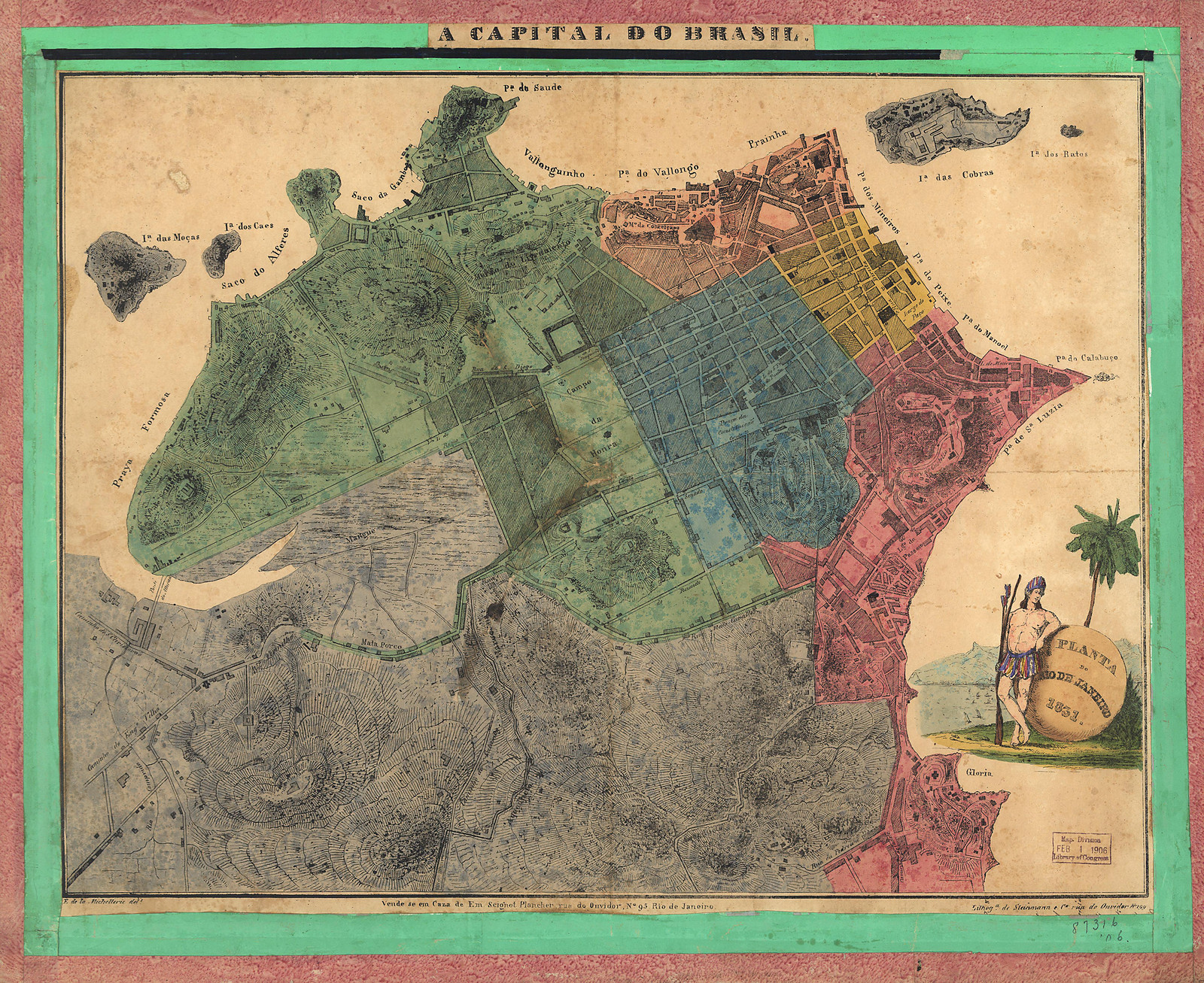 BRAZIL-Rio De Janero-1831 — antique map