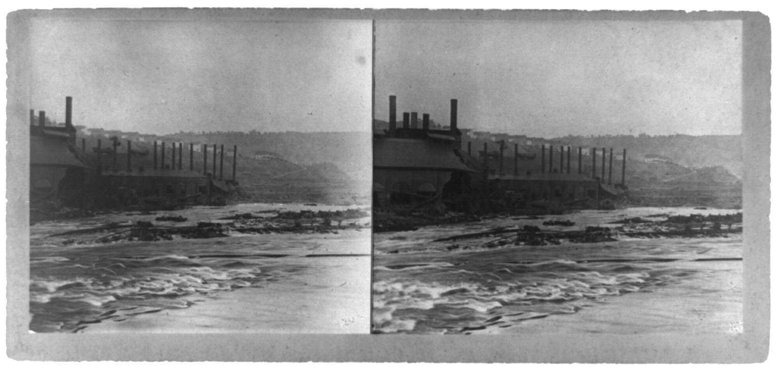 Johnstown disaster, May 31, 89. Cambria mills, c1889. — historic photograph