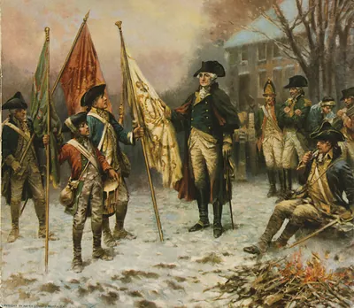 Washington inspecting the captured colors after the battle of Trenton