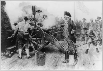 [Washington firing first gun at Yorktown]