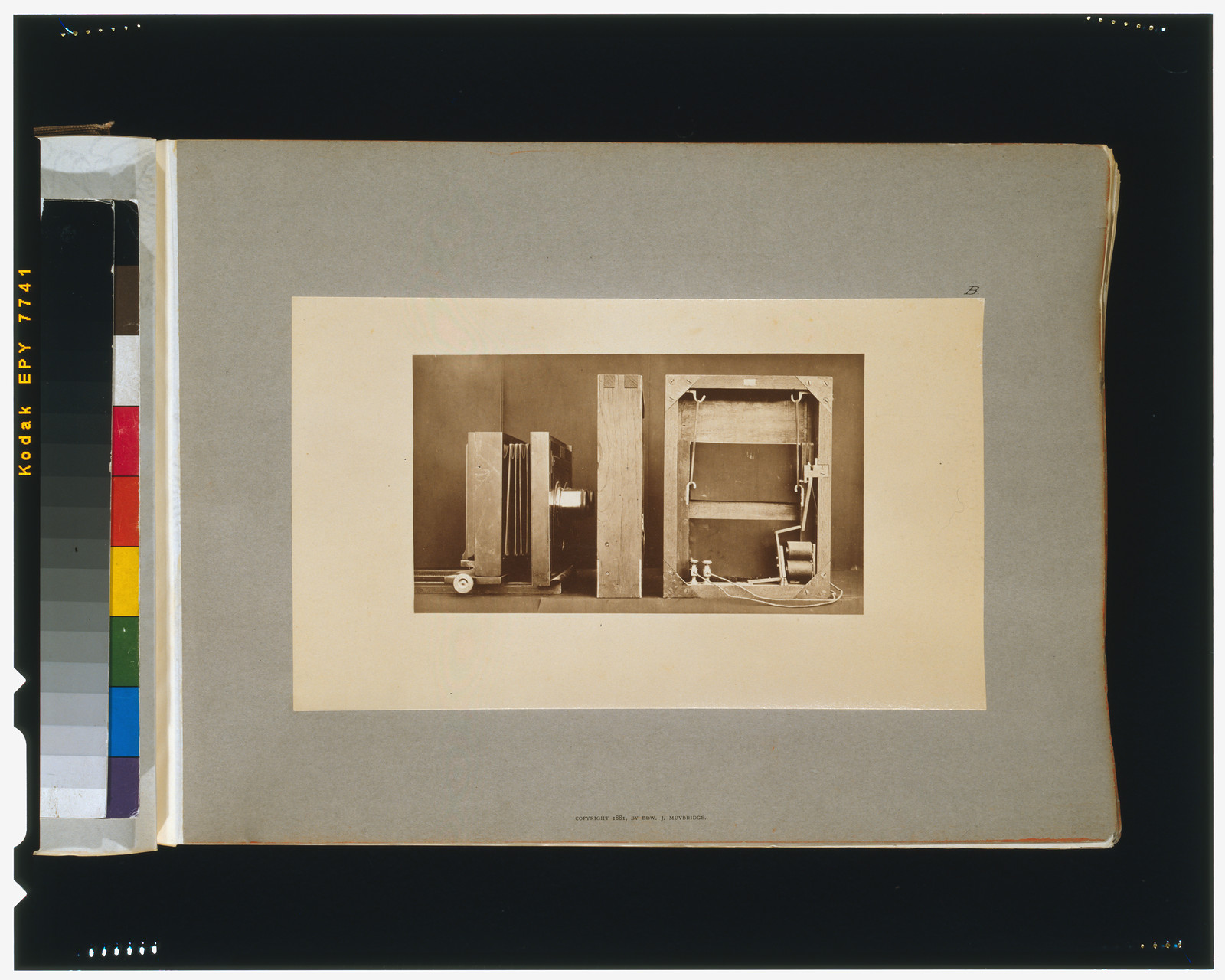 A photographing camera and back of electro-shutter, [San Francisco] : Muybridge, c1881. — historic photograph