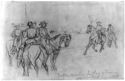 Custer receiving the flag of truce--Appomatox [sic]--1865