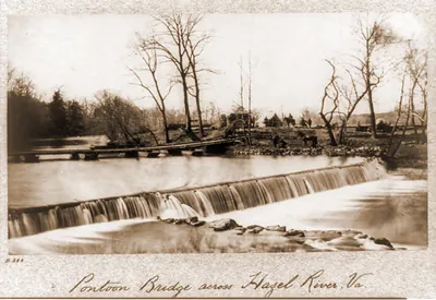 Pontoon Bridge across Hazel River Va.