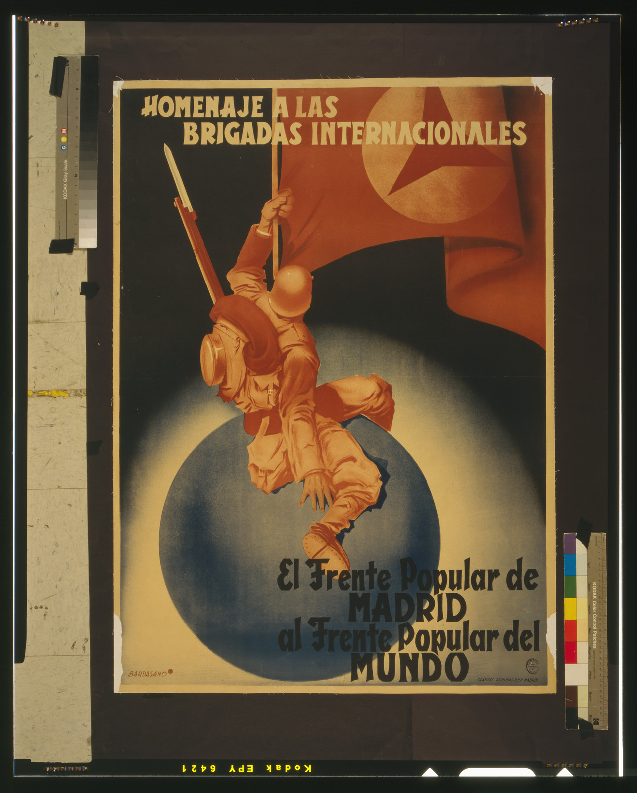 Homenaje a las Brigadas Internacionales, Madrid : Brigadas Internacionales, [between 1936 and 1939] — vintage poster