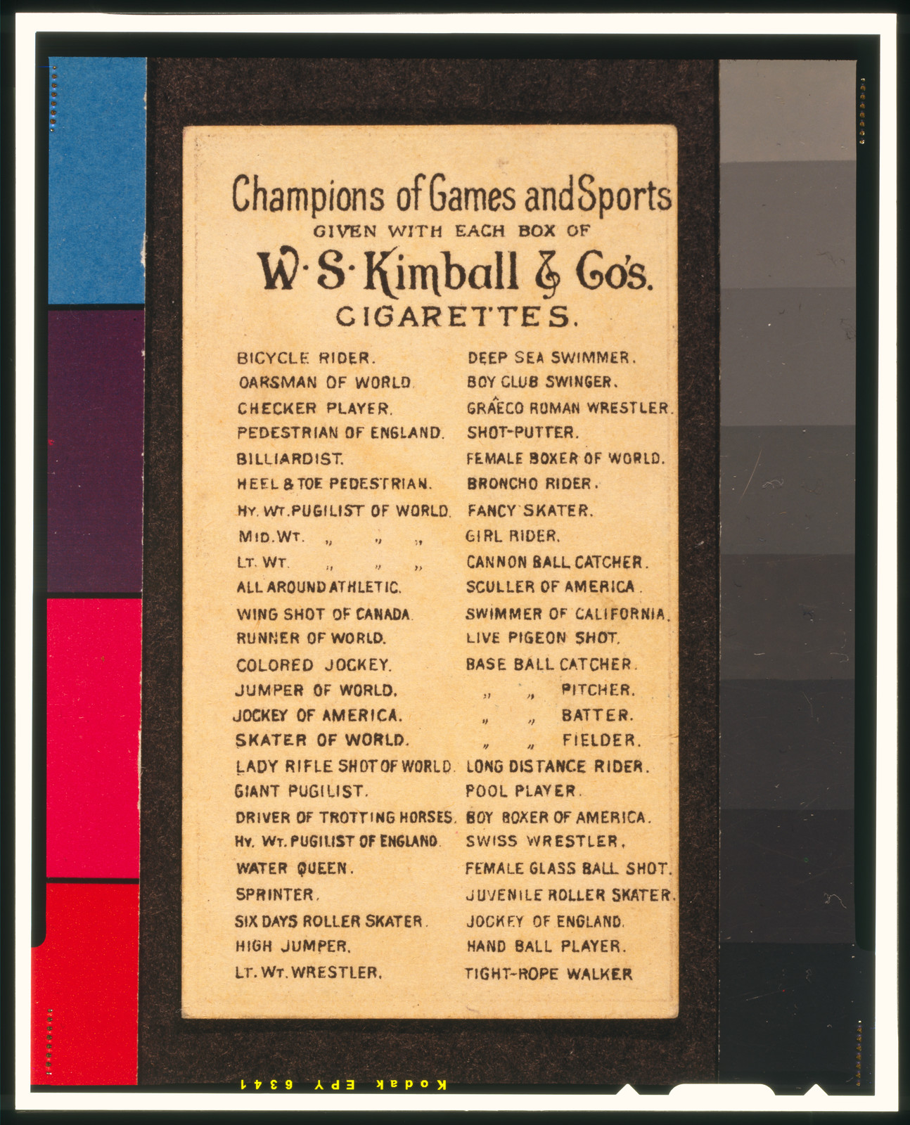 W.S. Kimball Champions (N184), 1888 — antique lithograph