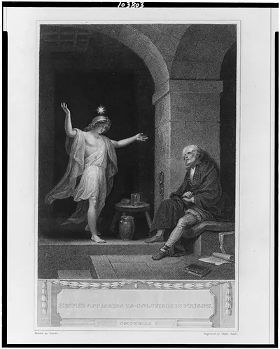Hesper appearing to Columbus in prison / drawn by Smirke : engraved by Anker Smith.