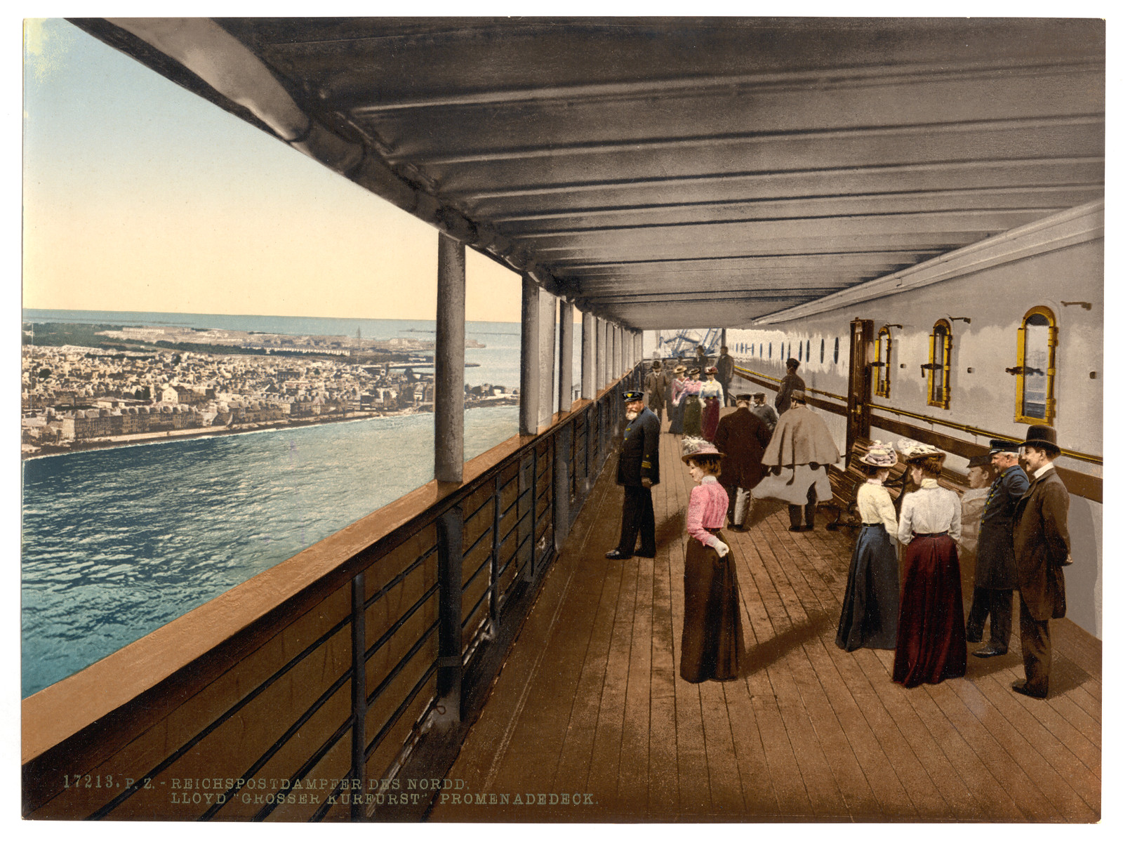 "Grosser Kurfurst" Promenade Deck North German Lloyd Royal Mail Steamers, [between ca. 1890 and ca. 1900]. — historic print