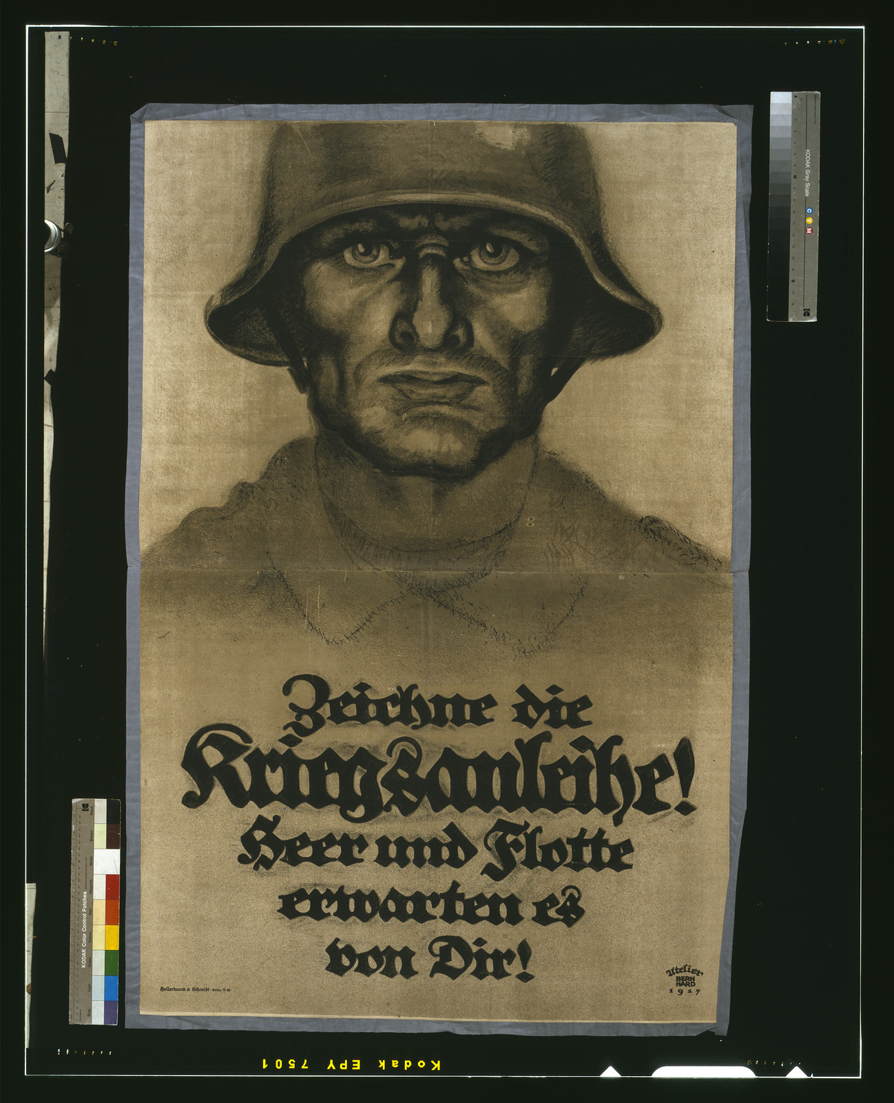 Zeiche die Kriegsanleihe! Heer und Flotte erwarten es von dir! / Atelier Bernhard., 1917 — vintage poster