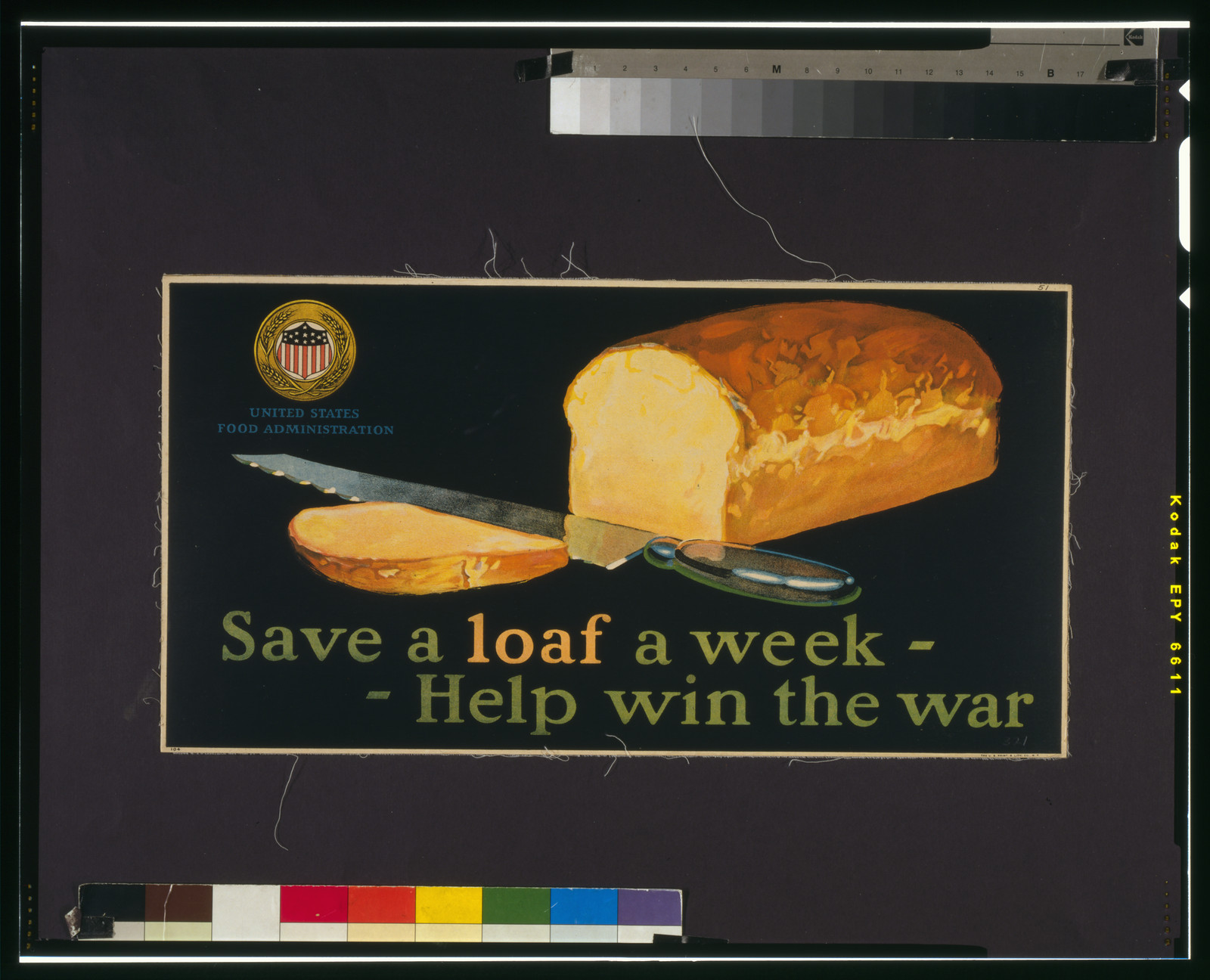 Save a loaf a week - help win the war, N[ew] Y[ork] : The U.S. Print & Lith. Co., [1917] — vintage poster