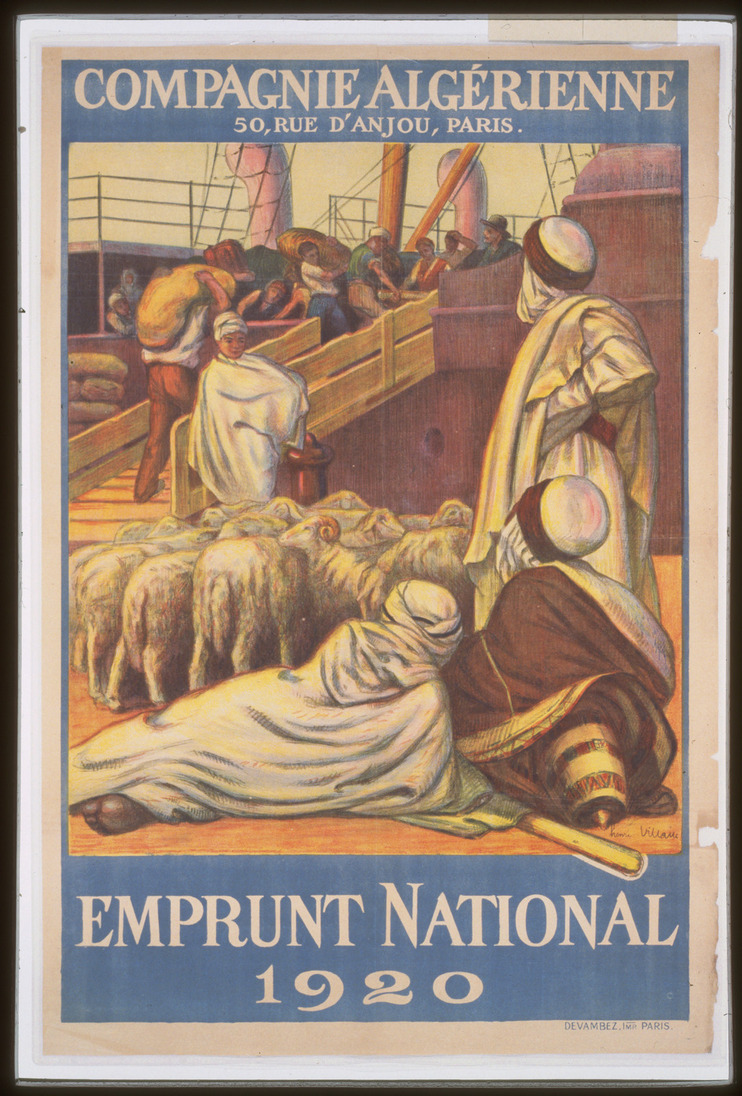 Compagnie Algérienne, Emprunt National 1920 poster, 1920 — vintage poster