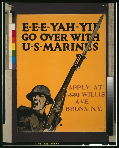 E-e-e-yah-yip Go over with U.S. Marines.