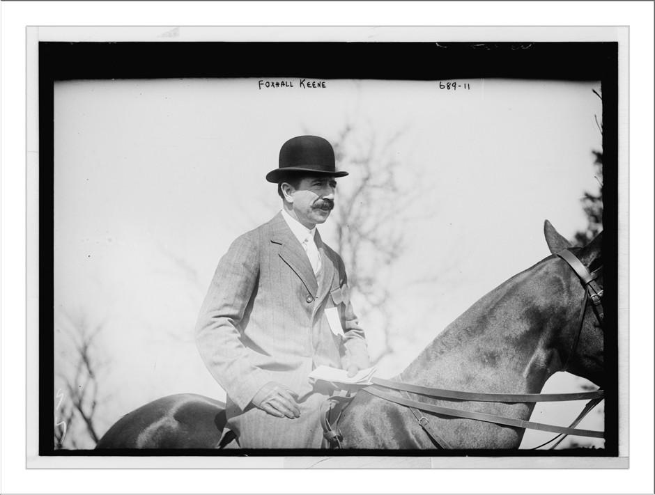 Foxhall Keene, on horse, 4/27/09. — historic photograph