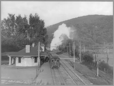 [Railroad stations: Stockbridge, Mass., Ice Glen Mt. in bg.]