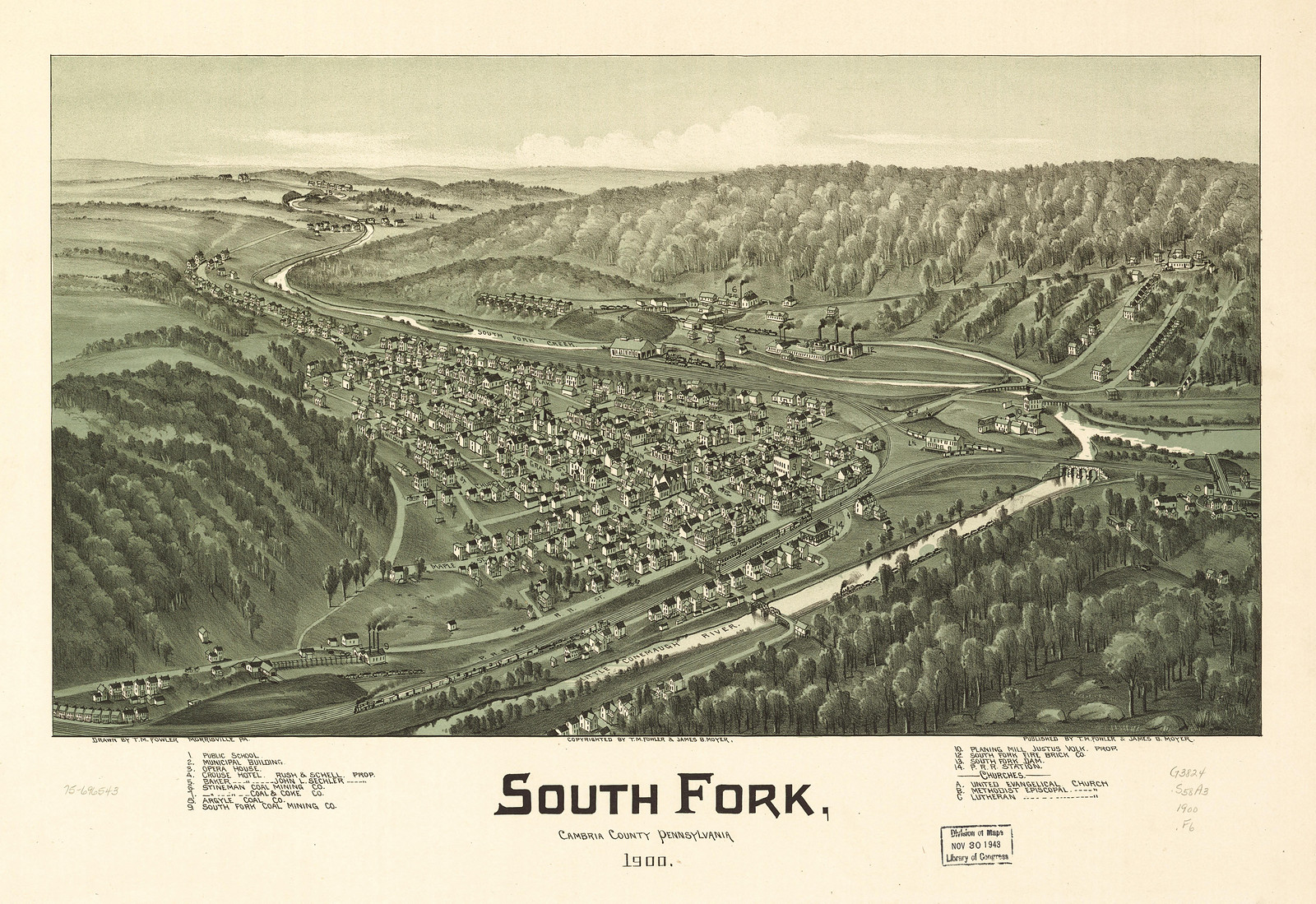 South Fork, Pennsylvania, 1900, 1900 — antique map