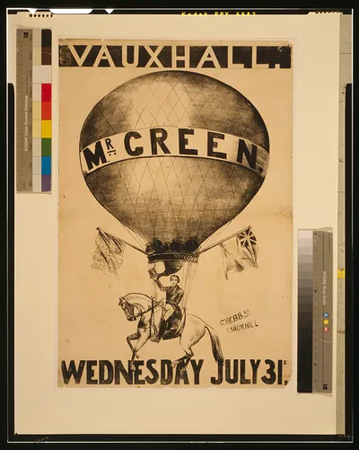 Vauxhall. Mr. Green, Wednesday, July 31st / G. Webb, sc., 3 Snow Hill.