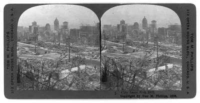 San Francisco earthquake, 1906: City from Nob Hill