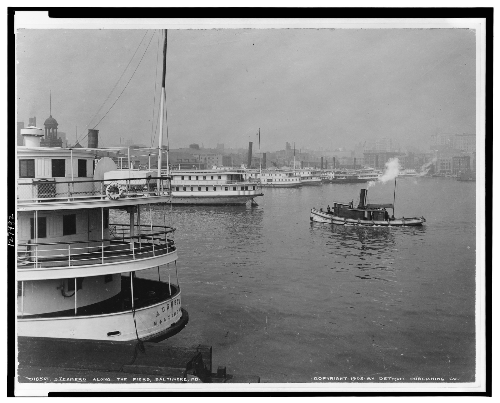 Steamers along the piers, Baltimore, Md., c1905. — historic photograph