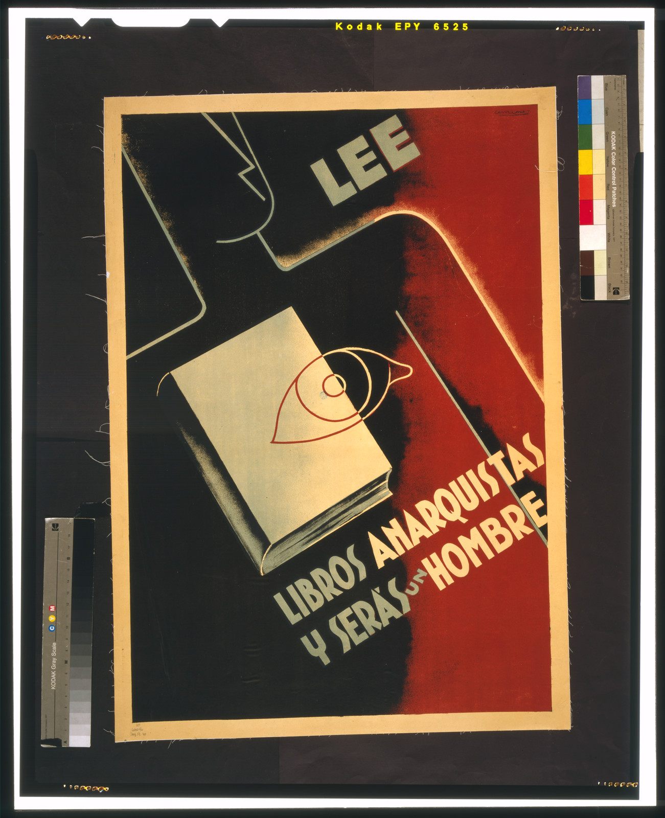 Lee libros anarquýstas y seras un hombre, [Spain] : El Partido Anarquista, [between 1936 and 1939] — vintage poster
