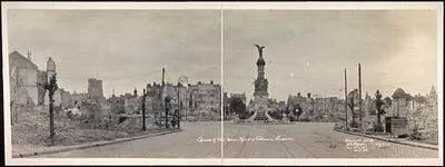 Ruins of the main square, Rheims, France, 1919