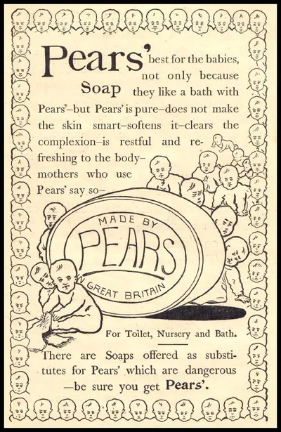 Pears' soap advertisement with babies, Made by Pears, Great Britain