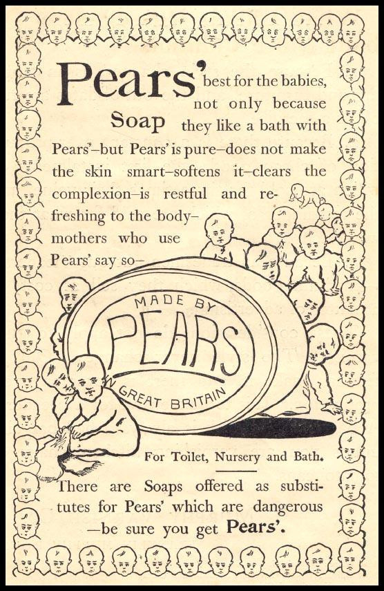 Pears' soap advertisement with babies, Made by Pears, Great Britain — historic image