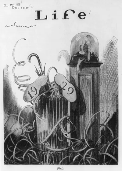 [Cartoon related to the stock market crash of 1929]: Finis""