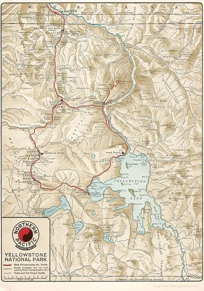 Northern Pacific Yellowstone National Park map, 1904