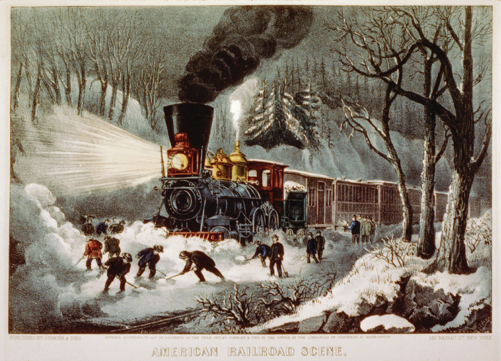 American railroad scene: snowbound, [New York] : Currier & Ives, 1871. — antique lithograph