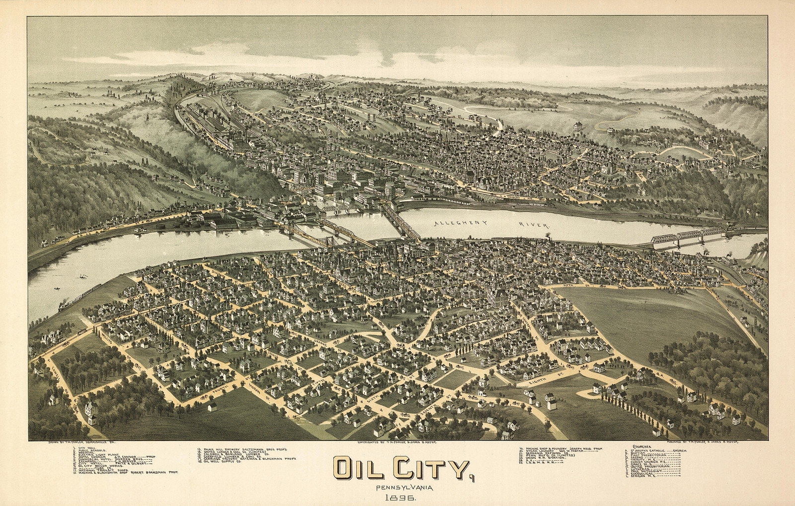 Oil City, Pennsylvania, 1896, 1896 — antique map