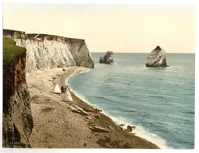 Freshwater Bay Arch and Stag Rocks Isle of Wight England