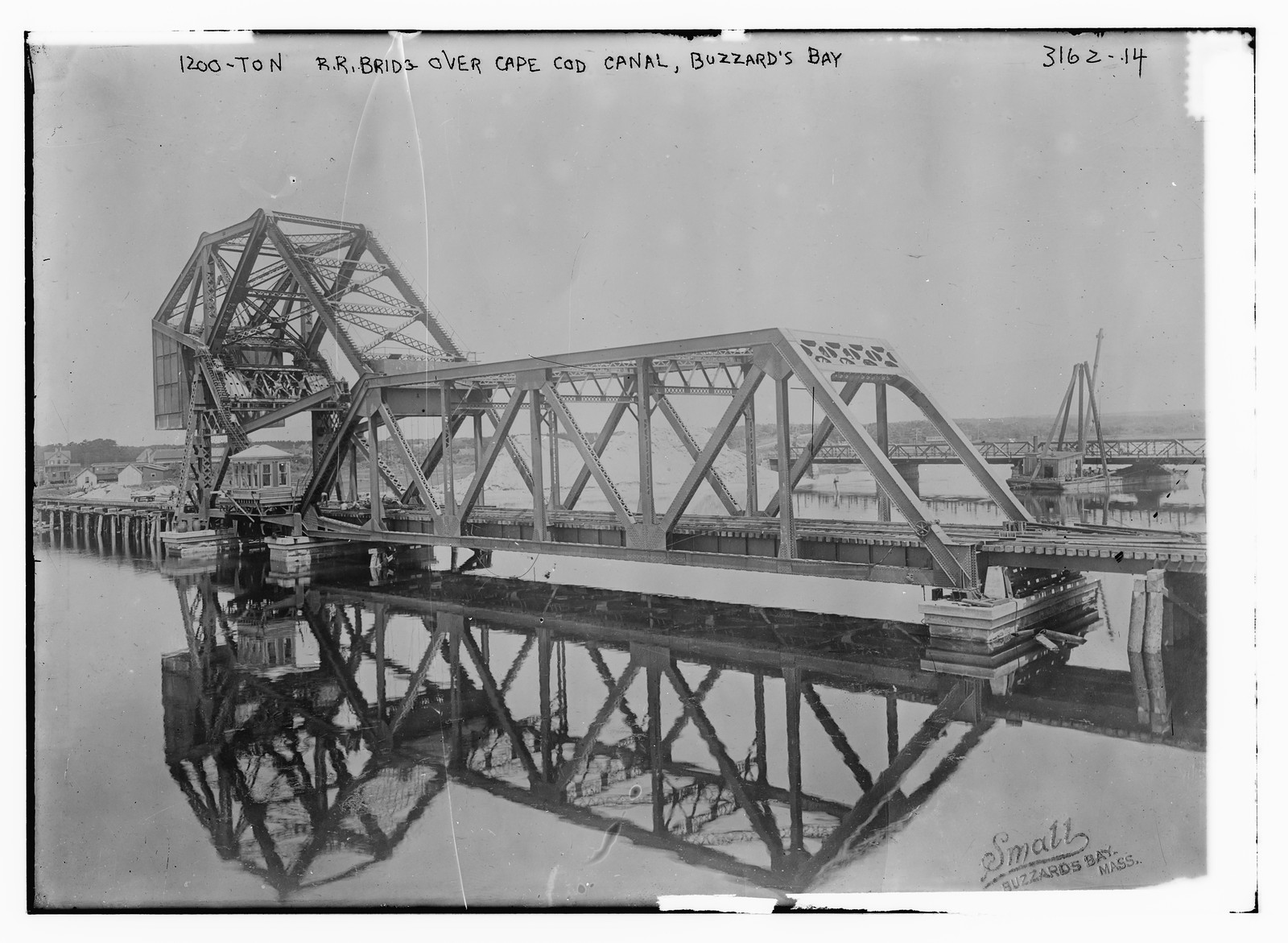 1200 Ton R.R. Bridge over Cape Cod Canal, Buzzard's Bay, n/a — historic photograph