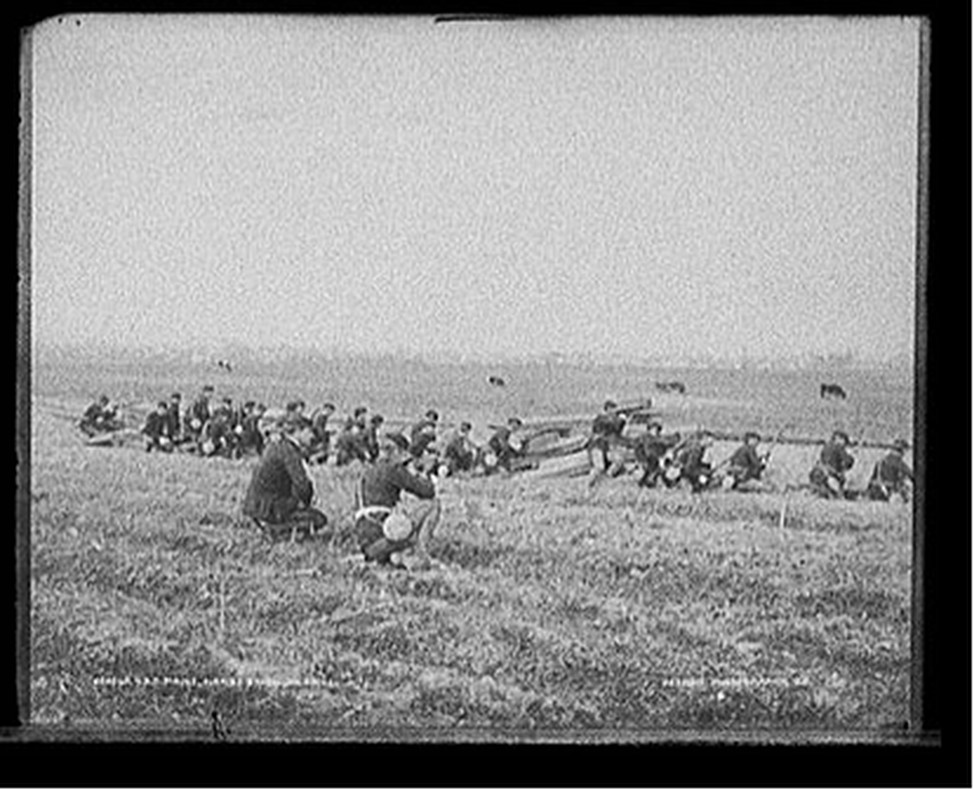 U.S.S. Maine, marine skirmish drill, [1896?] — historic photograph