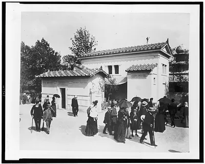 [Greek house in the History of Habitation exhibit, Paris Exposition, 1889]