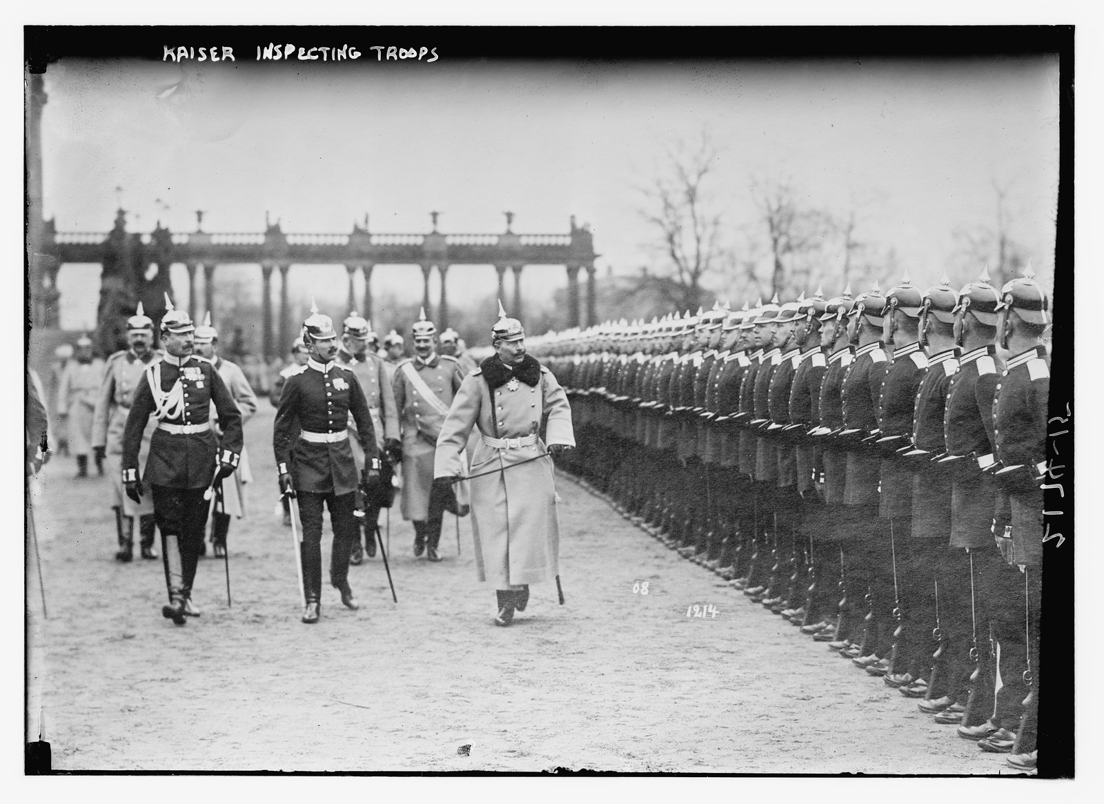 Kaiser inspecting troops, n/a — historic photograph