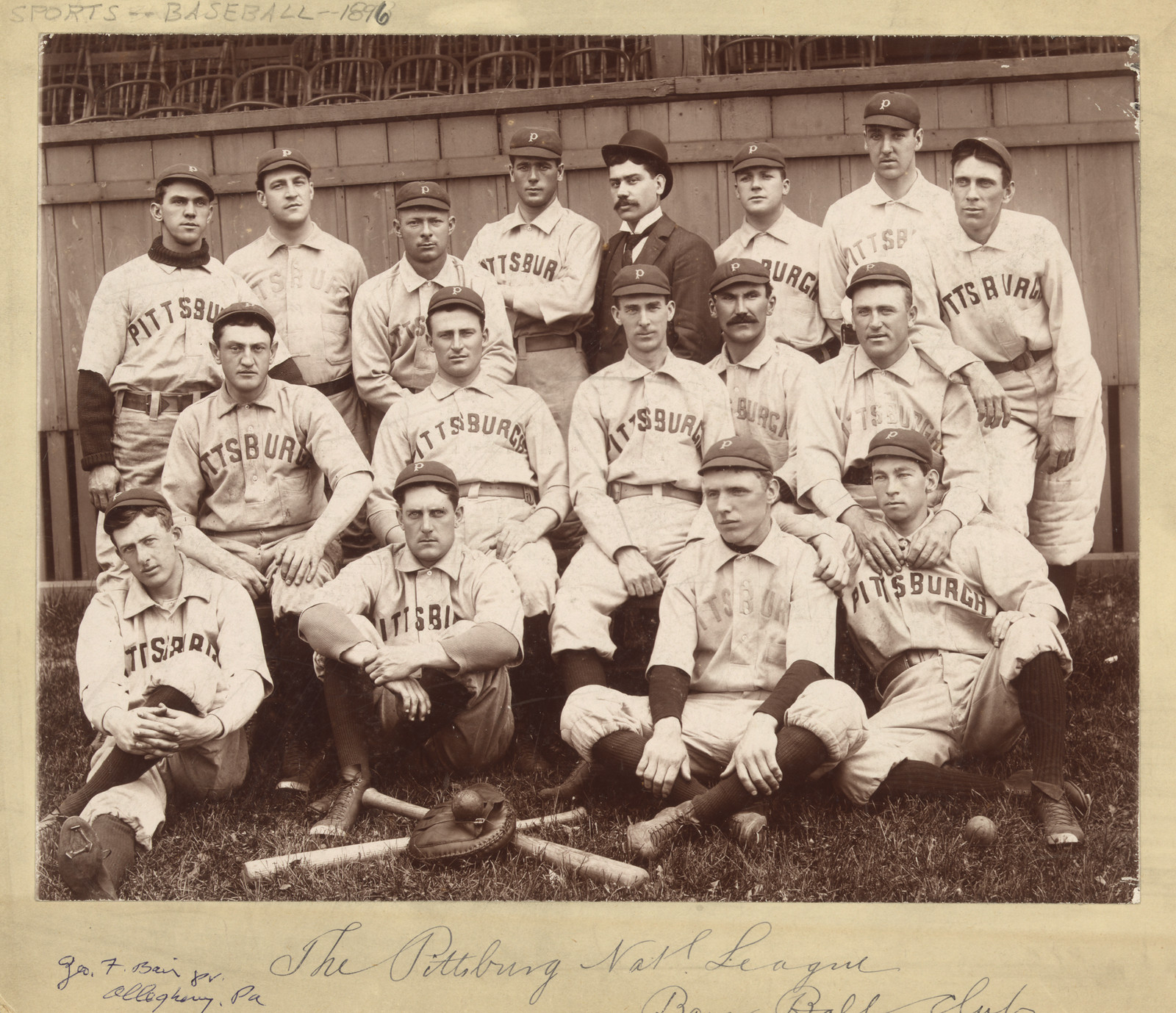 The Pittsburg[h] natl. league base ball club, c1896. — historic photograph
