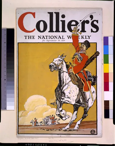 Collier's The National Weekly cover, September 19, 1914, Cossack on horseback