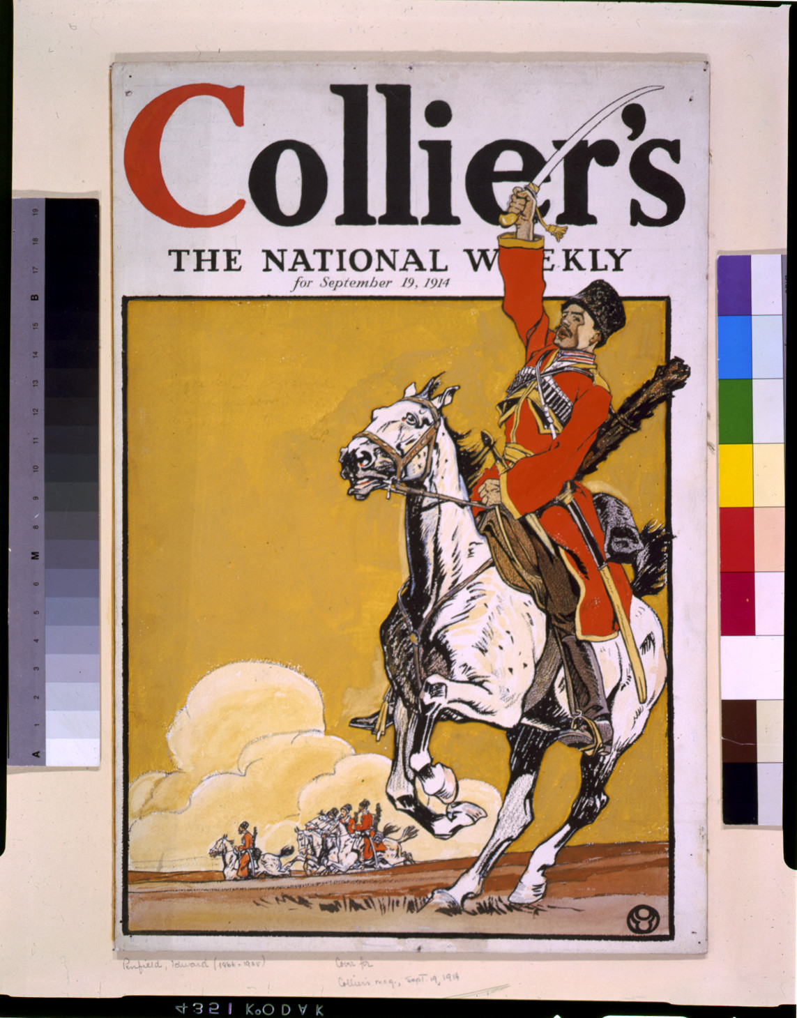 Collier's The National Weekly cover, September 19, 1914, Cossack on horseback — historic image