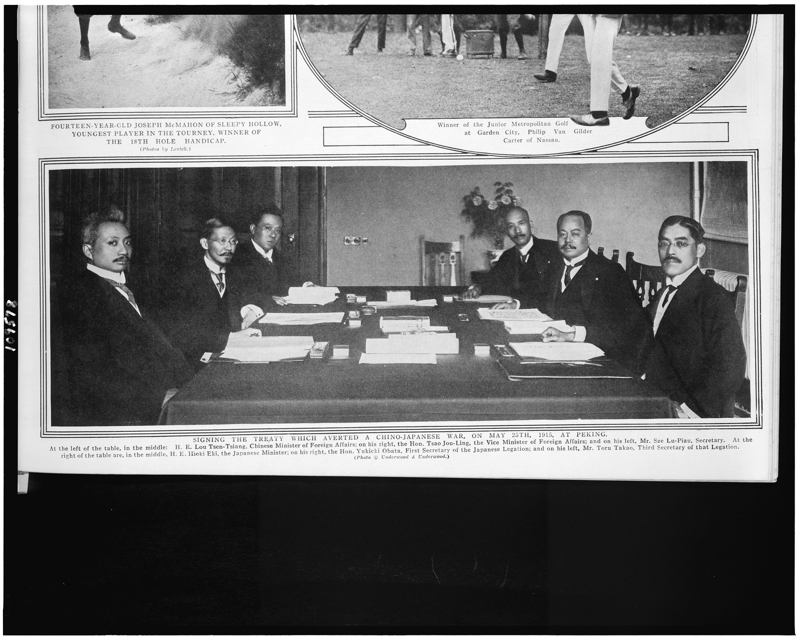 Signing the treaty which averted a Chino-Japanese war, on May 25th, 1915, at Peking, [published 1915] — historic print