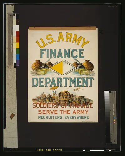 U.S. Army Finance Department recruiting poster: Soldiers of Finance