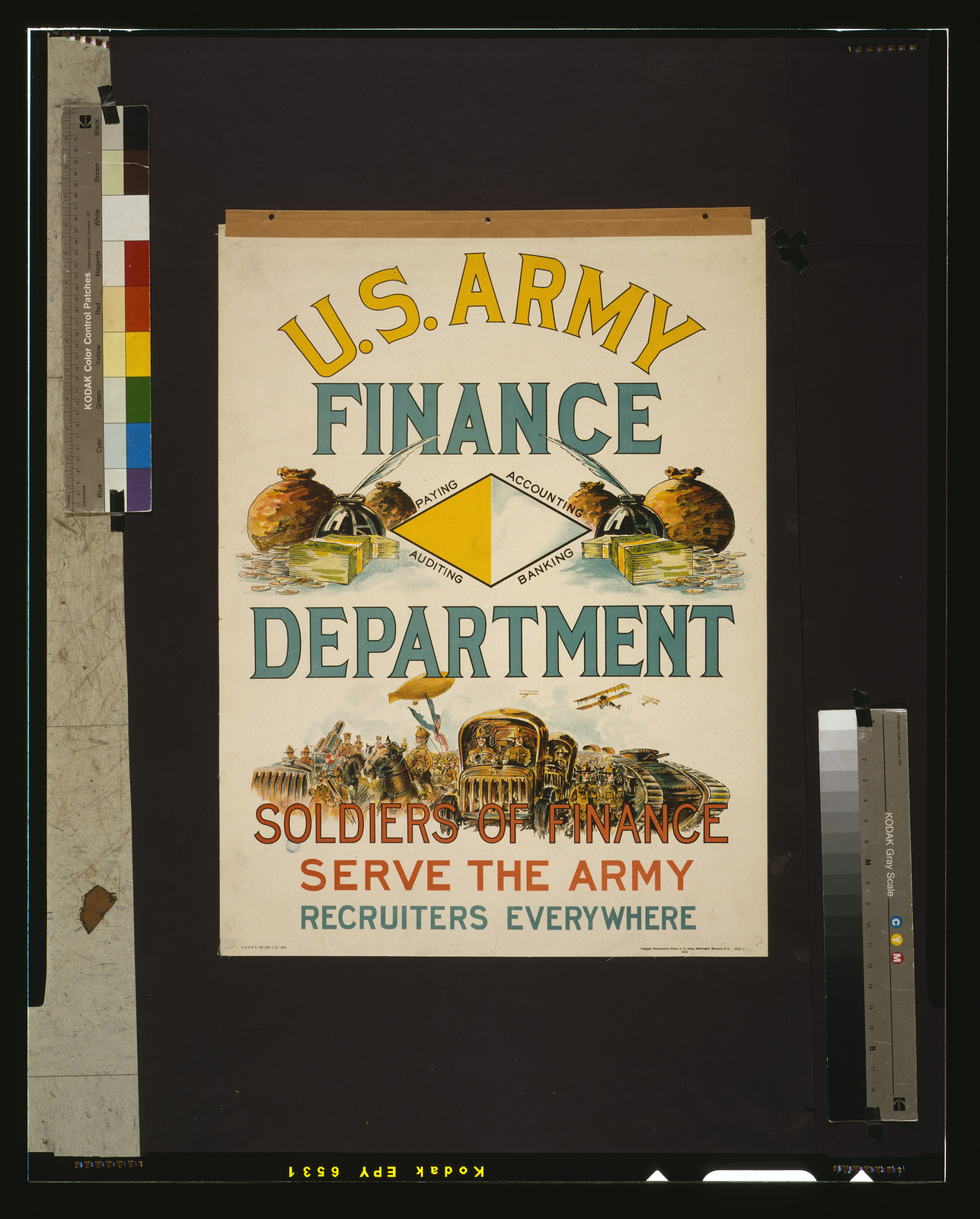 U.S. Army Finance Department recruiting poster: Soldiers of Finance — vintage poster