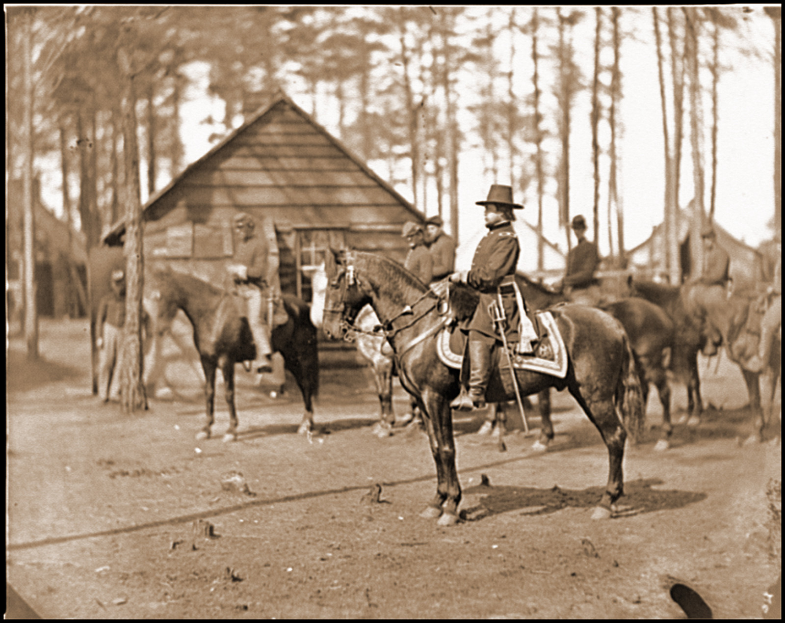 Brandy Station Va. Gen. Rufus Ingalls on horseback, 1864 — historic photograph