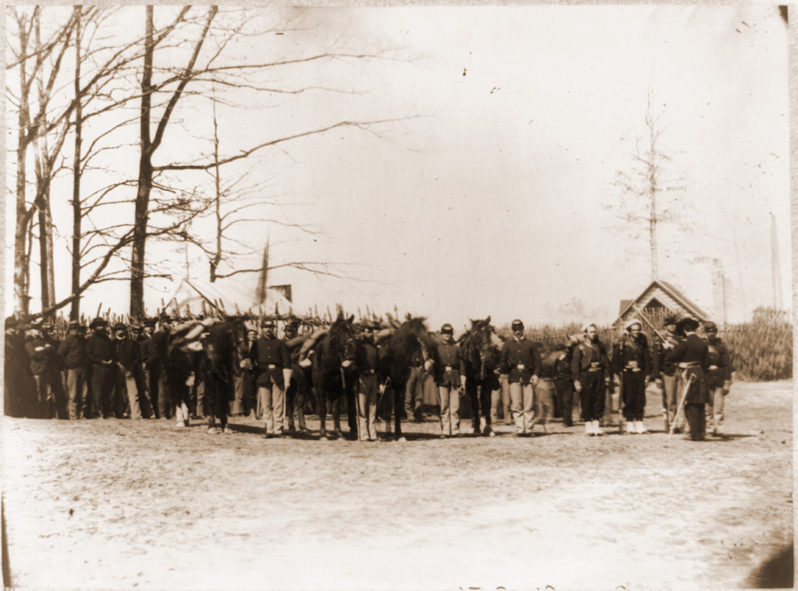 Group of provost guards at headquarters Army of the Potomac, 1864 — historic photograph