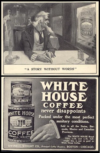 White House Coffee advertisement: "A Story Without Words