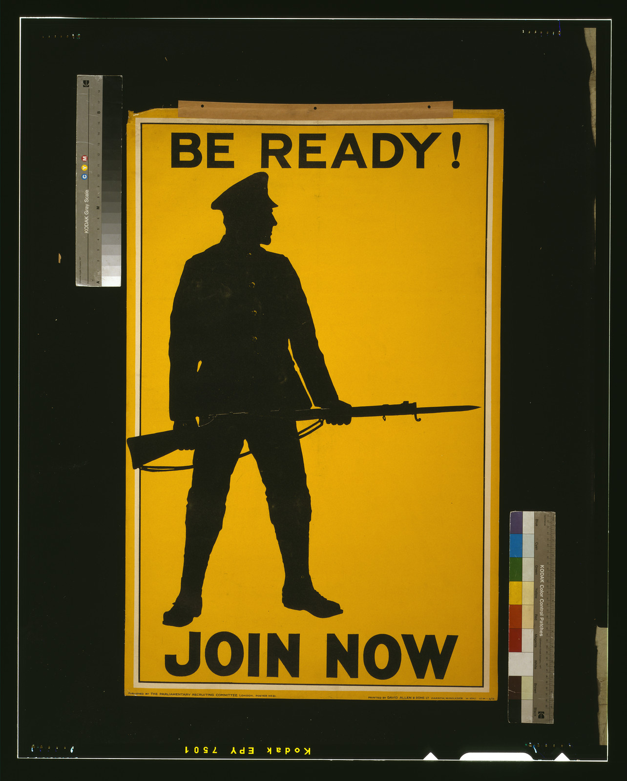 Be ready! Join now / printed by David Allen & Sons Ld. Harrow, Middlesex., London : Parliamentary Recruiting Committee, [1915] — vintage poster
