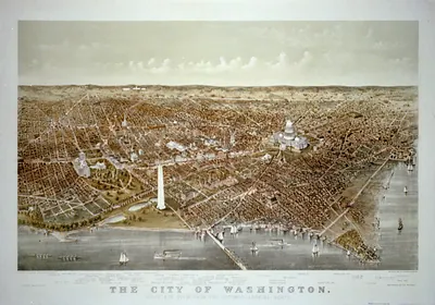 The City of Washington Birds-Eye view from the Potomac-looking North.