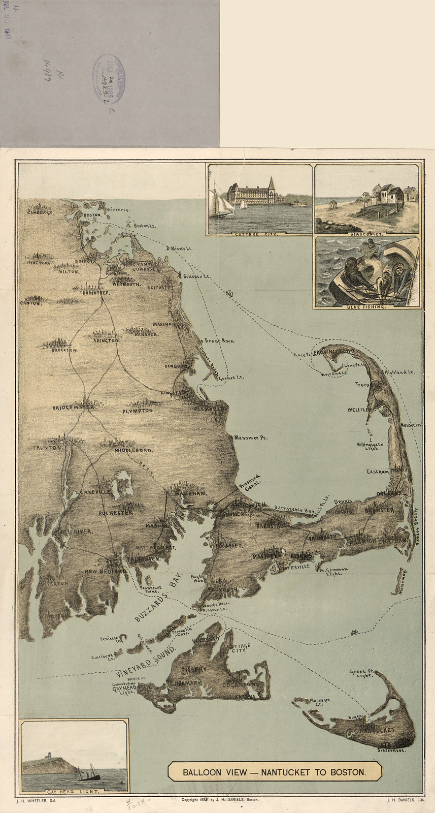 Balloon view, Nantucket to Boston — historic image