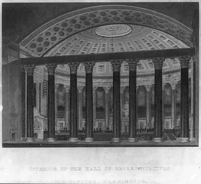 Interior of the Hall of Representatives U.S. Capitol, Washington
