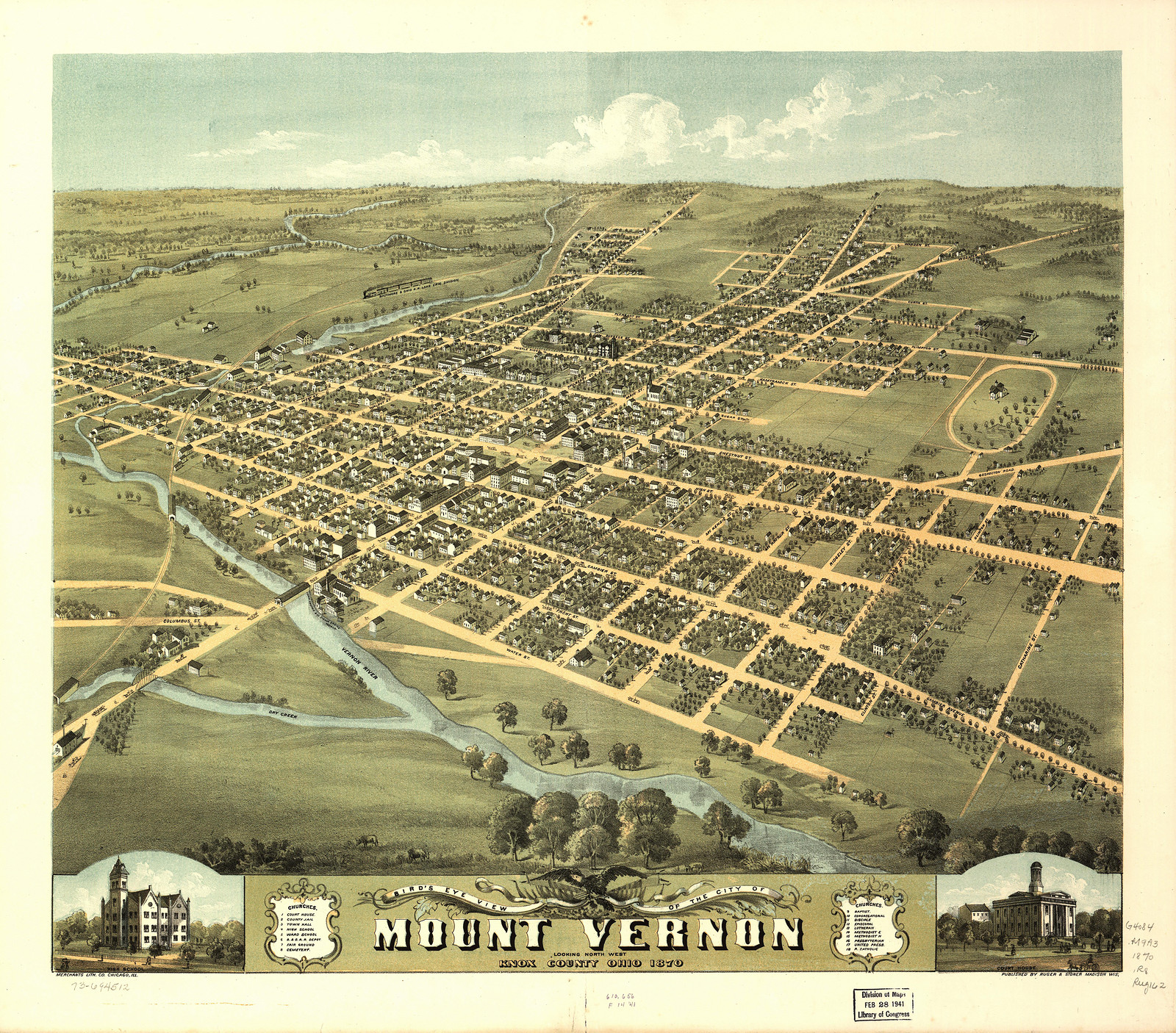 Mount Vernon, Ohio, 1870, 1870 — antique map