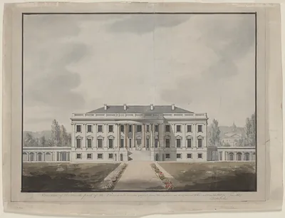 Elevation of the south front of the President's house.