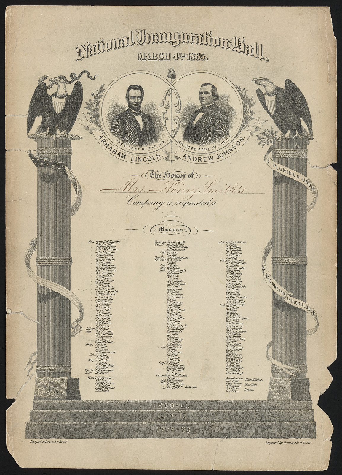 National Inauguration Ball, March 4th 1865 — historic image